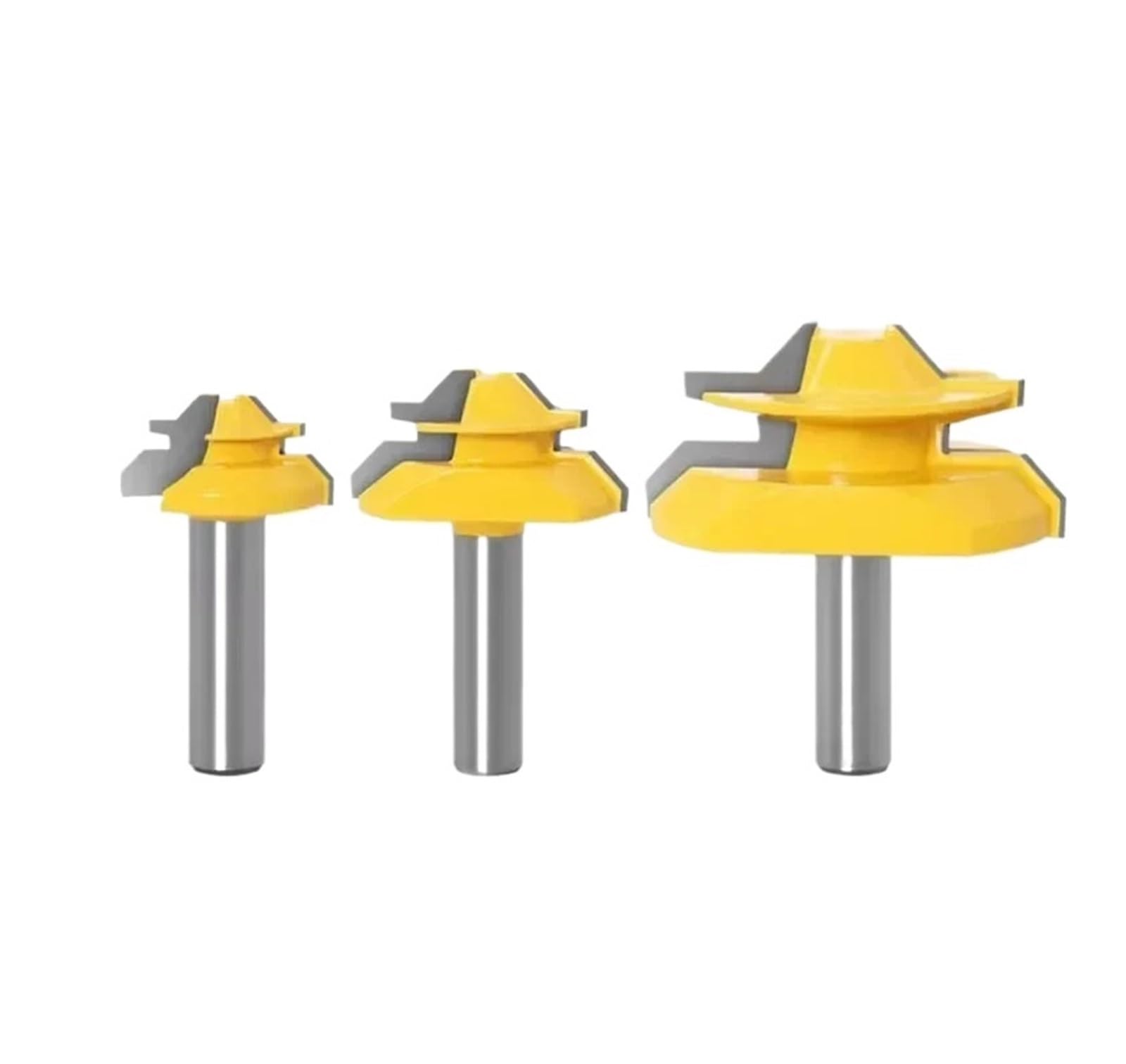 1/3 szt. 1/2 "ukośny uchwyt 45 stopni z blokadą frez do obróbki drewna narzędzi(3PCS 34.9-50.8-70MM)