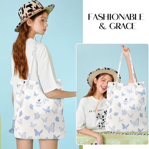 Image of Ayieyill Corduroy Tote Bag for Women Canvas Shoulder Cord Purse with Inner Pocket