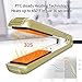 Dnsly Flat Iron for Hair, Titanium Hair Straightener and Curling Iron 2 in 1, 1 Inch Plates Digital Adjustable Temperature Straightener for All Hair Types, Dual Voltage, Dark Gold