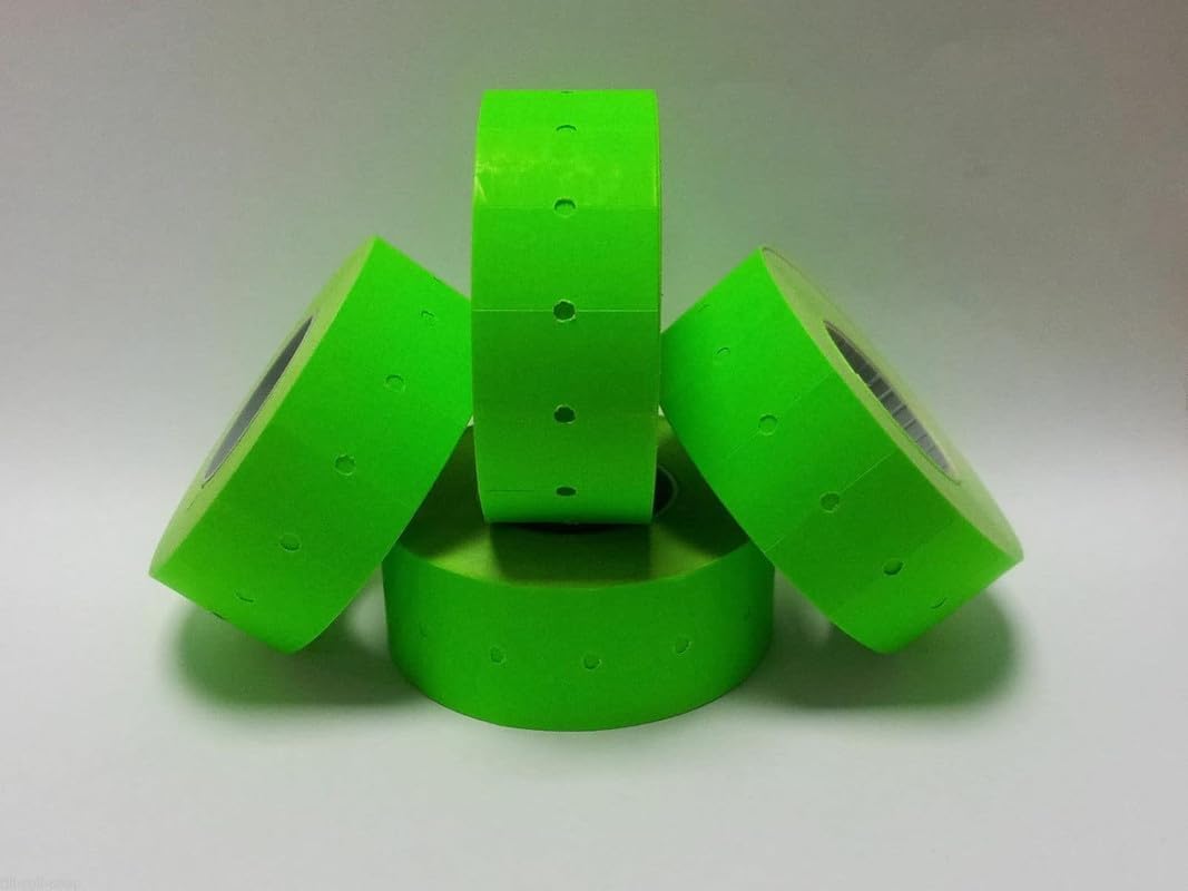 JIO CT1 21 x12 mm Price Gun Label Fl. Green Stickers Tags, Compatible with Avery, sato, Puma, Lynx, motex & Many More Price Gun Refill for Retail Shop and Tagging 30-Roll