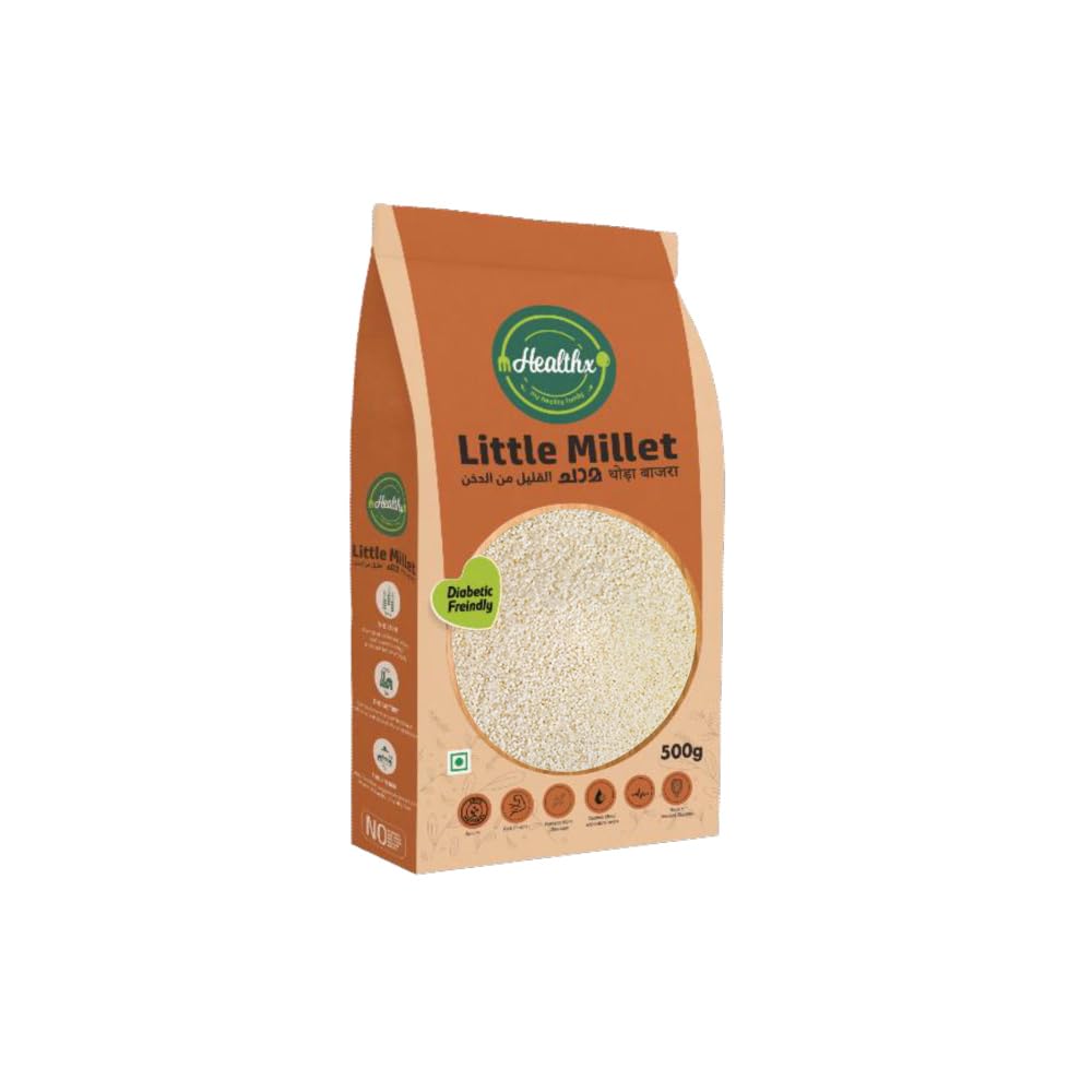 Healthx Little Millet 500g (Polished) | Pesticide Free | Kutki/Samai/Same/Samulu | Native Low GI Millet Rice | High Protein & 100% More Fibre than Rice, Pack Of 1 (B0D7ZVSB5Y) Amazon Price History, Amazon Price Tracker