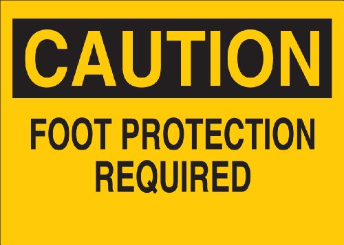 Panneau d'avertissement Brady Foot Protection Required en aluminium résistant de 25,4 x 35,6 cm