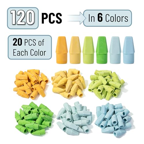 Image of Mr. Pen- Pencil Erasers Toppers, 120 Pack, Colorful, Latex Free, No Smudge | Mr Pen Erasers for Pencils