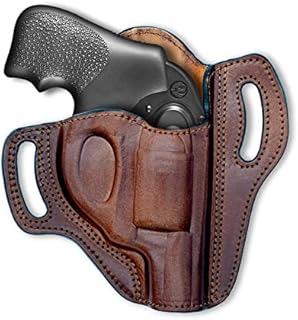 Cardini Leather OWB Leather Holster for S&W J Frame, for Ruger LCR and SP101, and Other 38 Special Snub Nose Revolver up to 2.25
