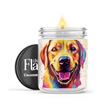 Scented Candles &vert; Labrador Retriever &vert; Black Ice Home Scented &vert; Handmade&comma; 120hr Burn Time&comma; 100&percnt; Soy Wax &vert; 16oz Flint Jar Candles