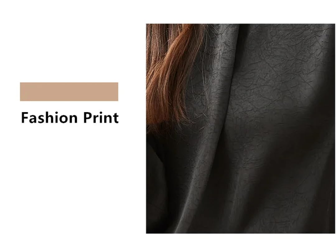 Camisa de satén de manga larga con botones y cuello redondo para mujer