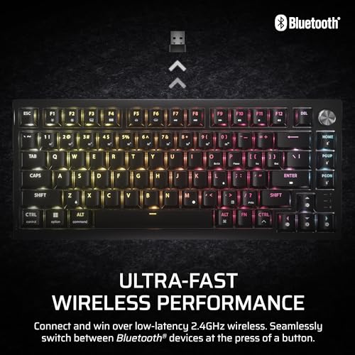 K65 PLUS WIRELESS Tastiera meccanica da gioco 75% RGB, sostituibile a caldo – Switch tattili MLX Fusion pre-lubrificati, riduzione del rumore a due strati, tasti PBT – QWERTY NA – Nero - Tastiera gaming - Immagine 4