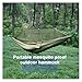 Lightweight Camping Hammock with Net Nylon Single Hammock 300kg Load Capacity for Outside Hiking Backpack Travel Backyard for Terrace, Outdoor(Black)
