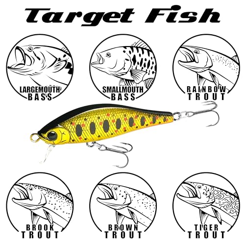 Image of LUCKY CRAFT Pointer 50SS, Super Sinking, Trout Fishing Lure, Jerkbait, Silent, Freshwater Fishing Gear, River Fishing Accessories, Lake Fishing Tackle, Rainbow, Brown, Brook