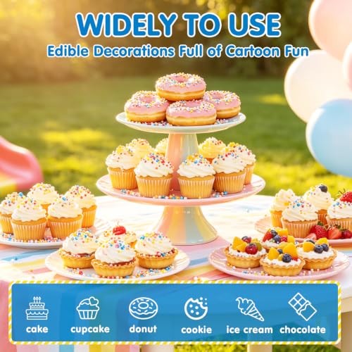 Image of Edible Nonpareils Sprinkles,Red Blue Yellow White Pearls Sprinkle for Cake