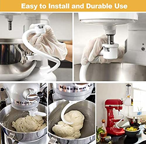 Spiral Dough Hook For Kitchenaid Bowl-Lift Stand Mixer 6Qt - Kitchenaid Dough Hook Attachment Professional 6, Coated Metal Kitchen Aid Dough Hooks 6 Qt, Kv25G0X Kv25G8X Kv25H0X Kp26M1X Kp26M8X #TOP5