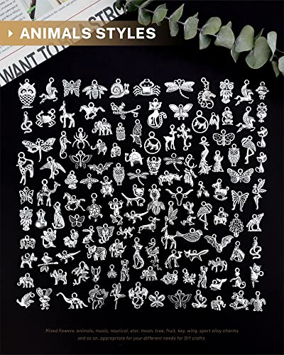 JIALEEY 300 PCS Wholesale Bulk Lots Jewelry Making Charms Mixed Smooth Tibetan Silver Alloy Charms Pendants DIY for Bracelet Necklace Jewelry Making and Crafting3