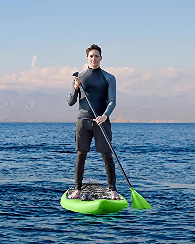 Cooyes Inflatable Stand Up Paddle Board 10\'6\" with Free Premium SUP Accessories & Backpack, Non-Slip Deck. Bonus Waterproof Bag, Leash, Paddle and Hand Pump (Green) - Thumbnail 7