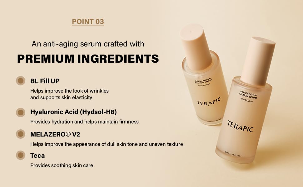 TERAPIC Salmon PDRN Repair Serum 1.69 Fl Oz - Skin Regeneration & Firming - Anti-Aging Concentrated Serum with PDRN, Niacinamide & Peptide - K-Beauty Intensive Care - Image 8