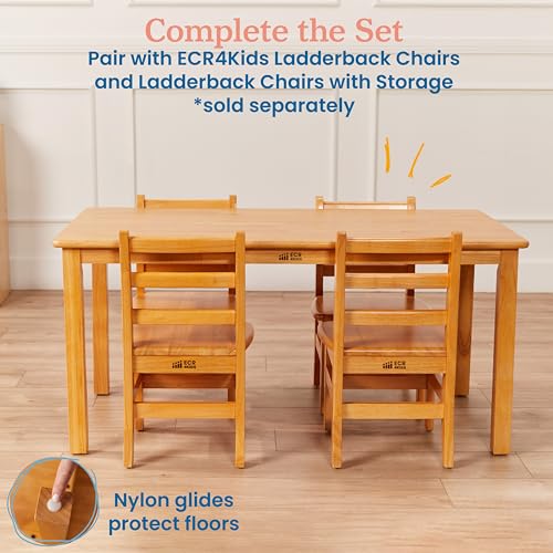 image for ECR4Kids 24in x 48in Rectangular Hardwood Table with 22in Legs, Kids F
