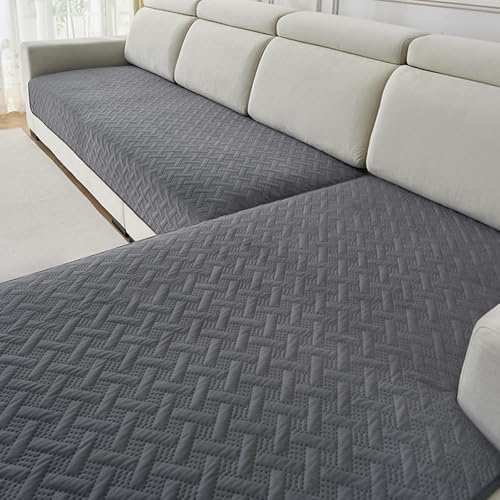 Luxvara Copridivano Impermeabile Copri Divano Antigraffio Gatto Cani, Coperta Universale con Supporto antiscivolo, a Forma di L, per Soggiorno, Disponibile in Diverse Dimensioni (Grigio, 90x160cm)