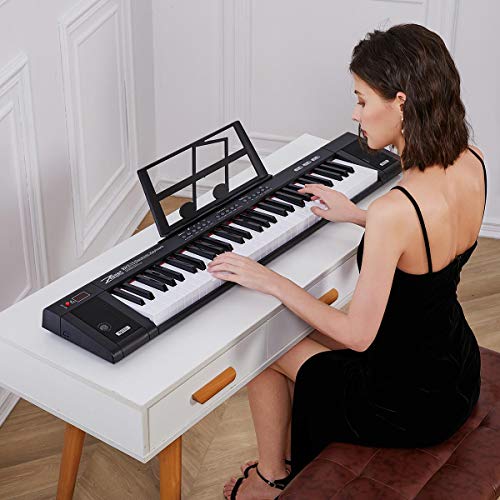 ZHRUNS Electric Keyboard 61 Keys & Sheet Music Stand-Portable Electronic Keyboard Musical Instrument with Headphone Jack & Teaching Modes for Beginners (Adults and children) (Black) - Thumbnail 5