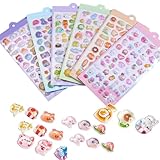 シール ぷくぷく 6枚 可愛い ぷくぷくシール 立体 ごほうび ステッカー ぷっくり デコシール 水筒 スマホケース 手帳 アルバム (動物2)