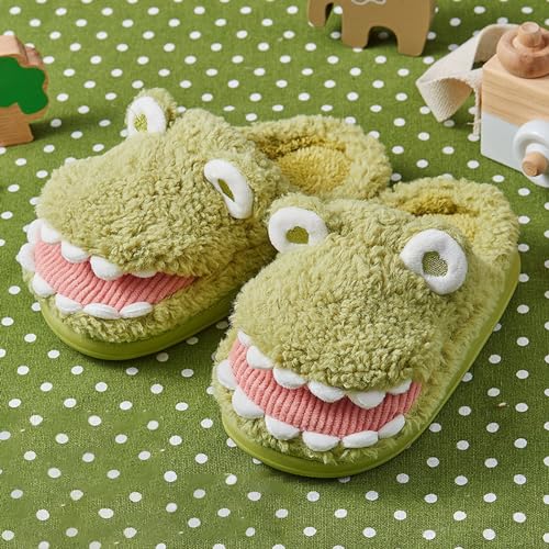 Dinosaur Slippers for Boys Girls Warm Fuzzy Slippers Kids House Slippers Memory Foam Anti-Slip Indoor Slippers Winter4