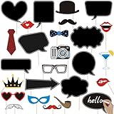 35pcs Insta-Themed Social Media Party Selfie Photo Booth Props with Speech Bubble DIY Photo Props for Birthday, Graduation, Festivals, Anniversary, Wedding Event Decoration Party Supplies