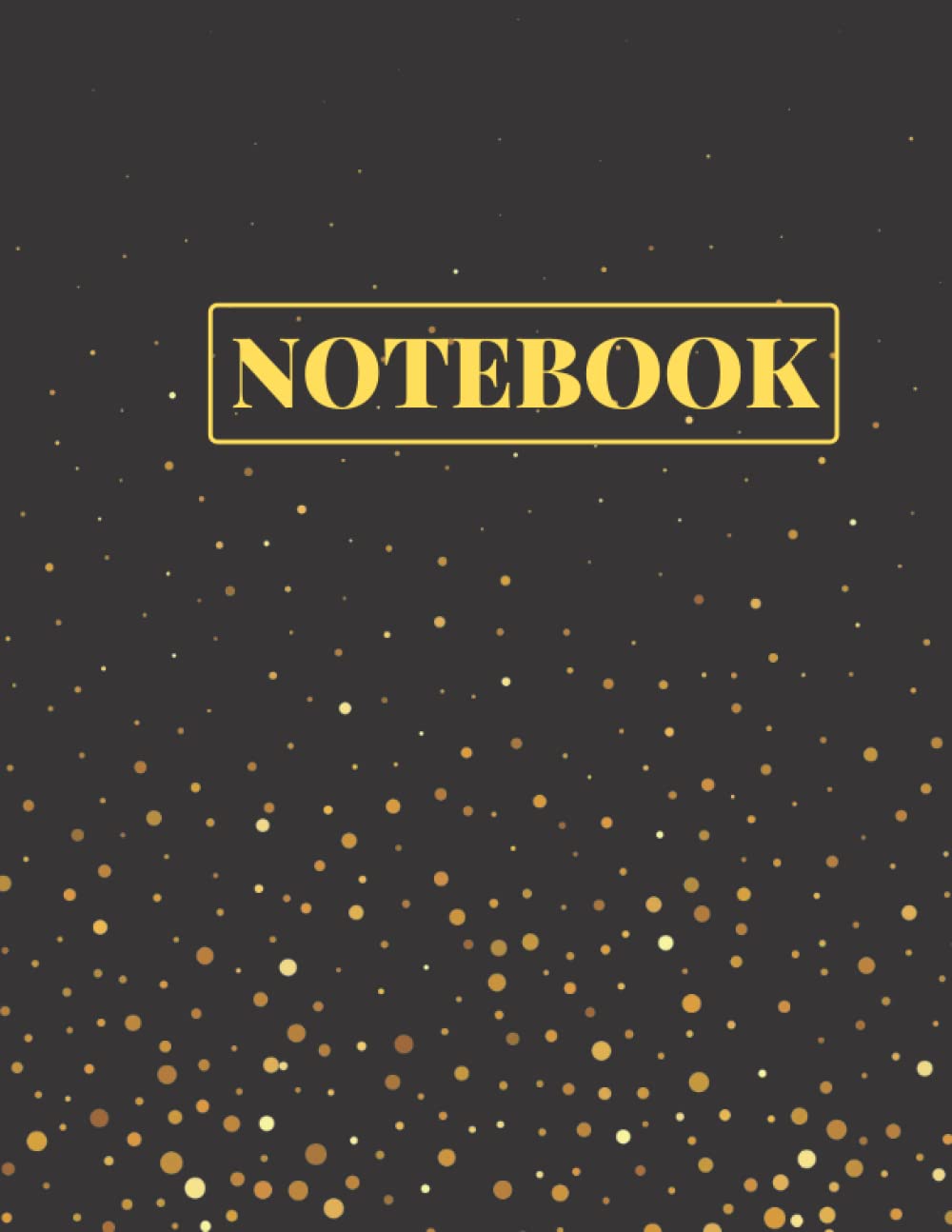 Gold And Black Element Notebook: Black is so beautiful with tiny gold sparkles. 8.5" × 11" college ruled notebook with 120 sheets