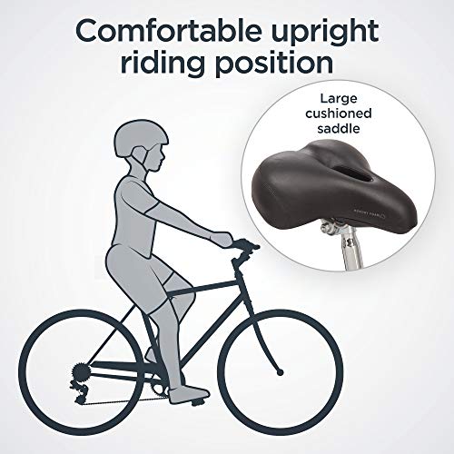 Schwinn Suburban Mens Classic Comfort Bike, 26-Inch Wheels, 7 Speed Drivetrain, 18-Inch Steel Frame, Alloy Linear Hand Brakes, Black