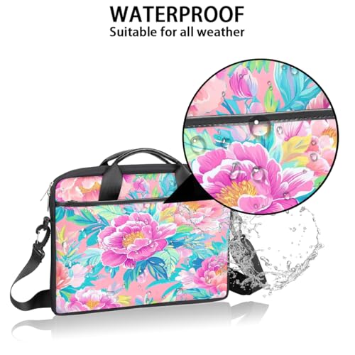 Maletín para portátil de 15 pulgadas Colorful Peony miniatura 3
