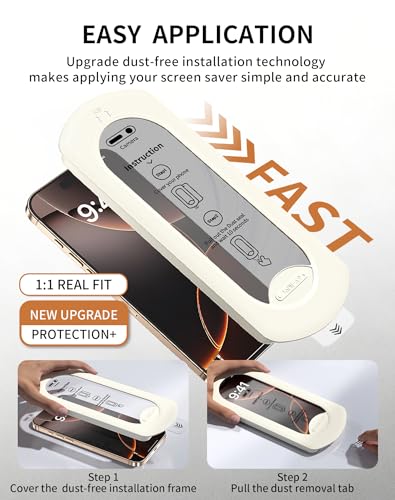 Image of 2 Pack 360 Degree for iPhone 14 Pro Max Privacy Screen Protector, 4-Way Private Anti-Spy Tempered Glass Film with Auto Alignment Dust Free Bubble Free, Anti-Scratch, 9H Hardness, Easy Install