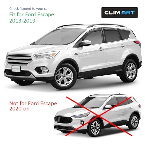 Image of CLIM ART in-Channel Incredibly Durable Rain Guards for Ford Escape 2013-2019, Original Window Deflectors, Vent Window Visors, Vent Deflector, 4 pcs. - 613534