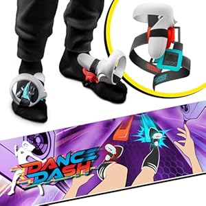 Rebuff Reality Trackstraps for Meta Quest Controller + Dance Dash Game Demo Card, Compatible with Quest 3s, Quest 3, 2, Pro, Rift S, Full Body Immersion VR Accessory for Rezzil, Final Soccer, Feet Saber