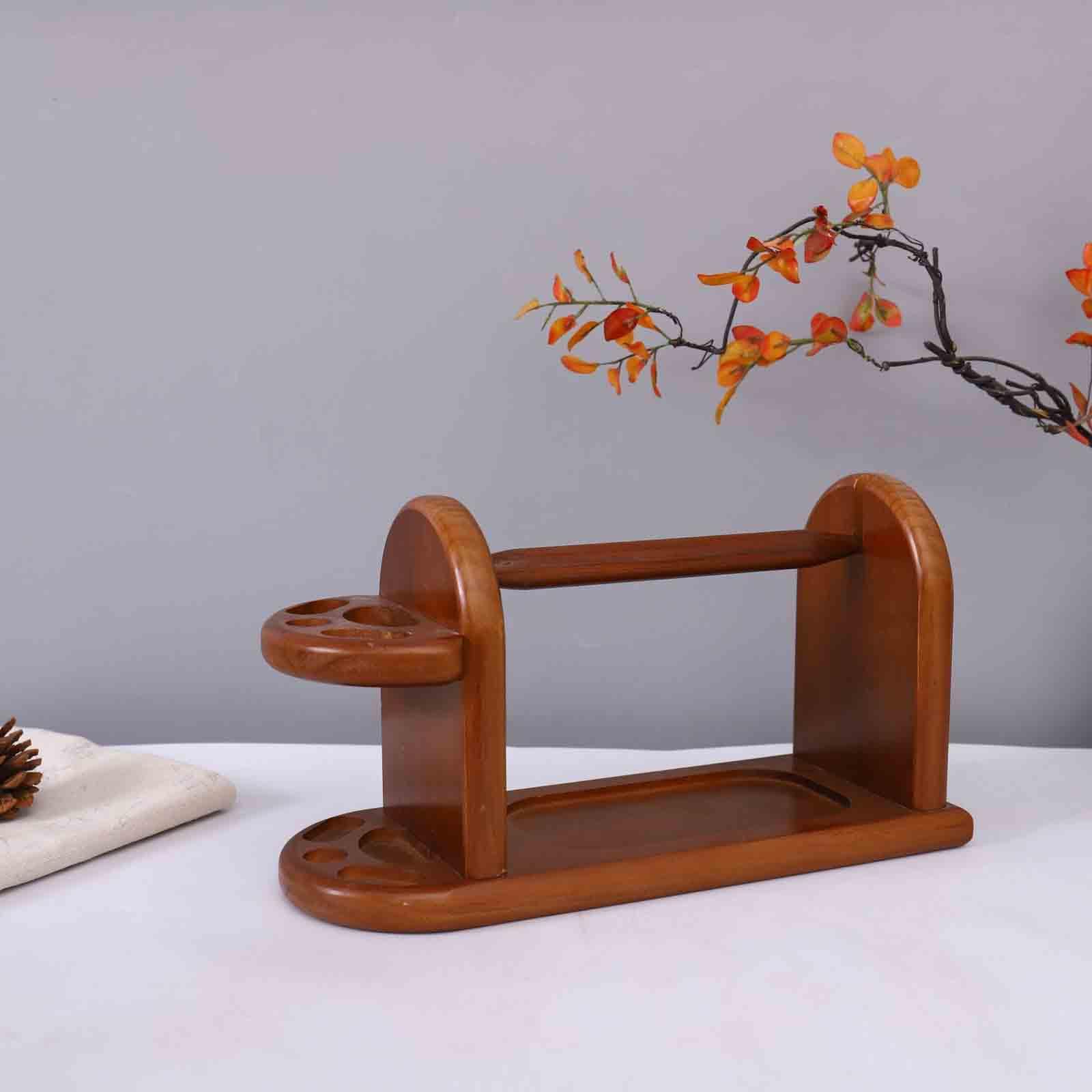 Soporte de hilo de madera for tejer ganchillo, bola de hilo de madera, dispensador de bolas de hilo estable, herramientas de costura de escritorio for el hogar, soportes de bobinas de lana, regalo for