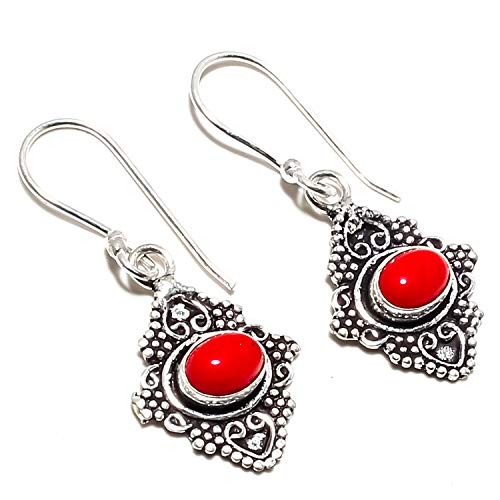 Boucle d'oreille corail rouge en argent 925 fait main pour un style raffiné SF-2511