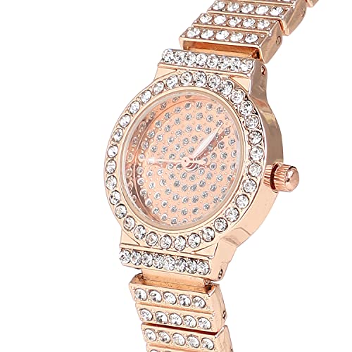 Image of Haute Sauce Women's Embellished Analog Dial with Stainless Steel Strap | Battery Power | Foldover Closure | Quartz Movement | Fashion Wrist Belt Watch for Female and Girls