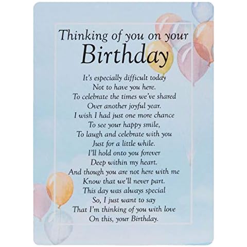Widdle Celebrations Thinking of you on your Birthday Waterproof Graveside Memorial Card - TY207 Cover