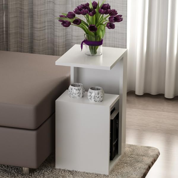 Wooden Art Coffee Table Sister - Soporte para Tazas de café, Color Blanco
