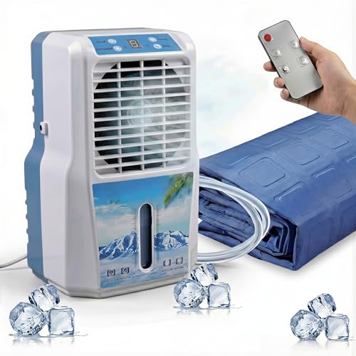 Premium Water Circulating Cooling Mattress Pad - Advanced Bed Climate Control System with Chiller Mat & Remote, High-Density Polymer Host, 1-9H Timer (27.5