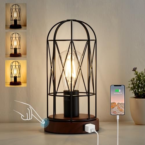 Buy Touch Control Table Lamp, 3 Way Dimmable Bedside Desk Lamp With 2...
