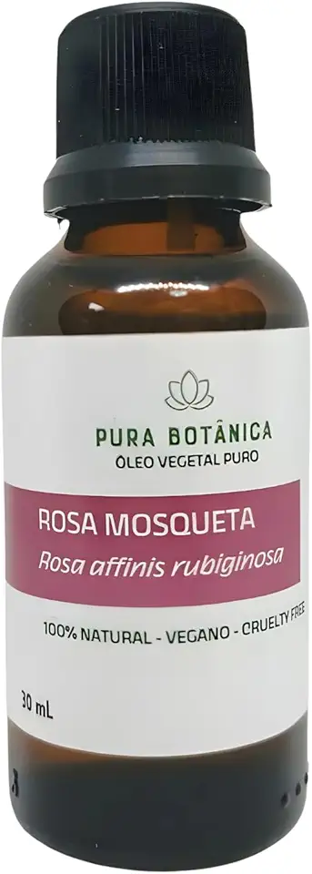 Óleo Vegetal de Rosa Mosqueta 30ml – 100% Puro Pura Botânica para Cuidados com a Pele, Regeneração Natural, Hidratação e Rotinas de Beleza e Bem-Estar
