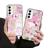 Zrutru 2 Pack Preppy Collage Phone Case for Samsung Galaxy A16 5G 6.7',Cute Flower Aesthetic Floral Cases Cool Y2K Strawberry Pattern Cover for Women Girls,Black Slim Protection Funda for Samsung A16
