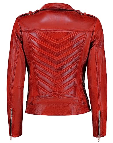 Jild Biker Style Vintage Leather Jacket Women - Casual Fashion Motorcycle Zip-Up Lightweight Coat Collar Women Leather Jacket2