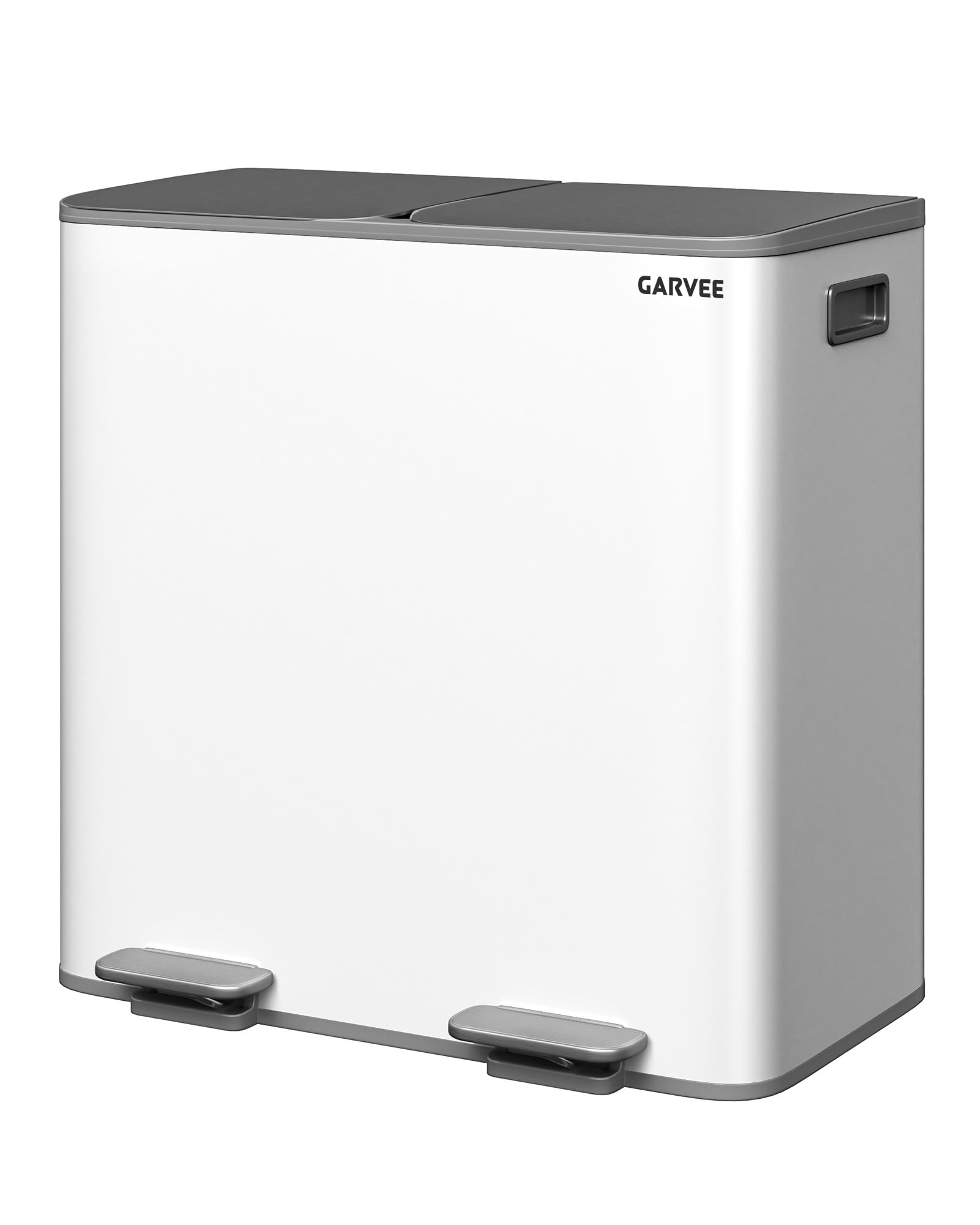 IDEALHOUSE 2-Fächer Küchen-Mülleimer aus Edelstahl – 40L Gesamtvolumen – Soft-Close-Deckel, Tretpedal, fingerabdruck- & geruchsresistent, herausnehmbare PP-Innenbehälter, rutschfeste Füße, Recycling-
