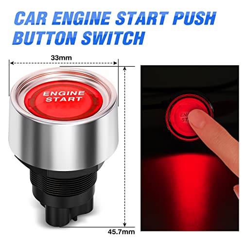 Image of Nilight Ignition Switch Panel with Engine Push Button 12V 2 in 1 | Rocker Toggle Switches with Relay Wiring Harness LED for RV Truck Racing Car Boat Marine Trailer