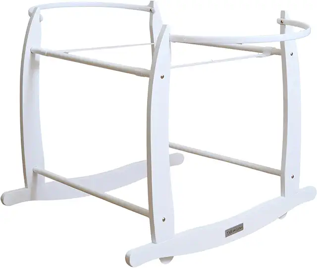 Deluxe White Rocking Moses Basket Stand - Baby Bassinet