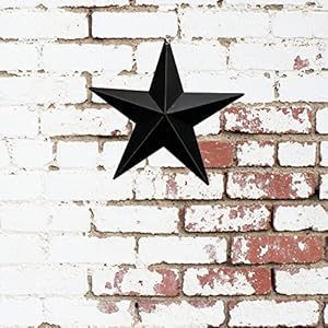 Tgarice dimensional metal antique barn star rustic country primitive wall decor3d barn star indoor outdoor 4th july wall decoration8 inch black  urban country home decor