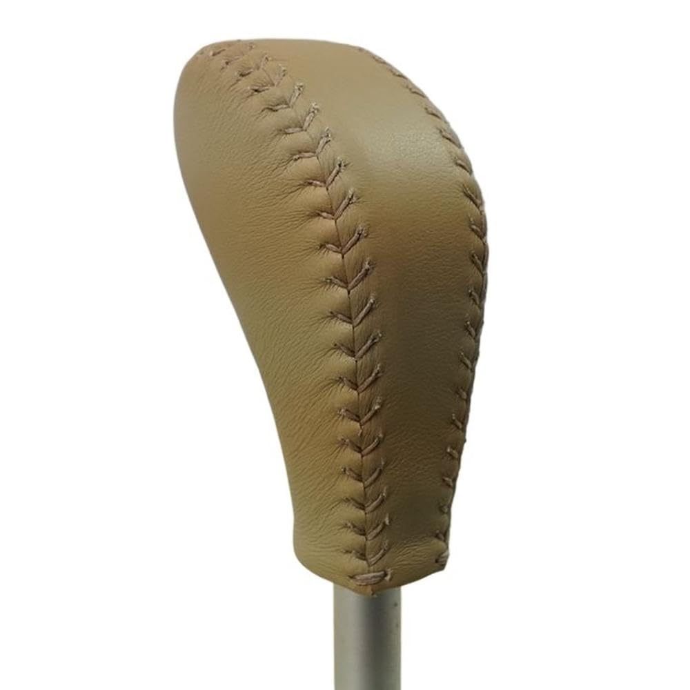 HYASDBWE Auto Shift Handle Protective Cover for Porsche Cayenne 2003-2009 Leather Gear Shift Cover Gear Position Cover Gear Shifter Parts(Brown)