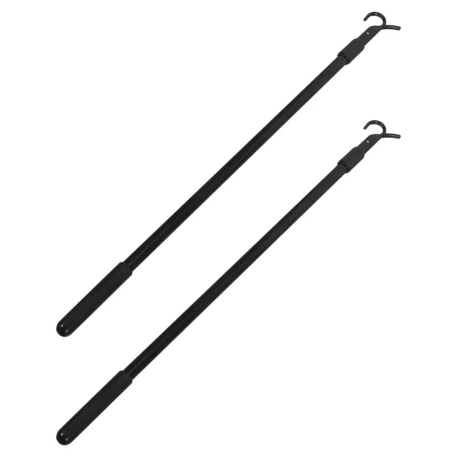 Tige Télescopique D'ouverture De Fenêtre Tringle à rideau télescopique réglable en alliage d'aluminium, 2 pièces, poteaux de traction extensibles légers(Silver)