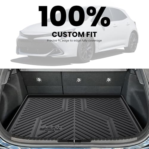 Image of LASFIT Cargo Trunk Mat for 2019-2026 Toyota Corolla Hatchback & 2023-2026 GR Corolla, All Weather TPE Custom Fit Trunk Mat Trunk Liner Trunk Tray Cargo Liner Cargo Tray, Black