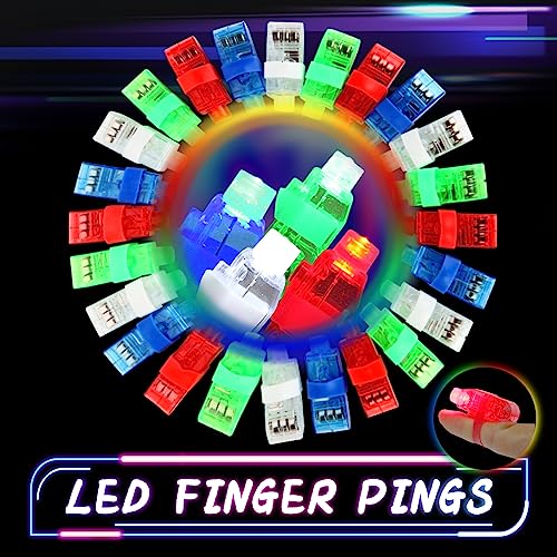 60Pcs LED Finger Lights Mini Finger Flashlights for Kids Glow, Novelty Toys Party Favors for Birthday Christmas Halloween, Party Supplies for Parties Cheering Novelty Toys Gift for Kids, Adult2