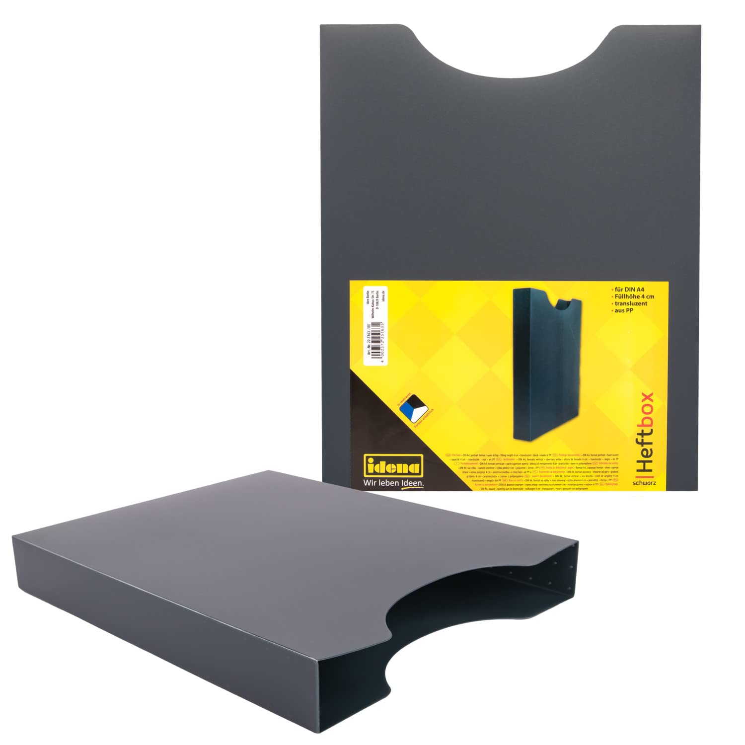 Idena 225163 Document Holder A4 Portrait Format 4 cm Filling Level Black - Image 3