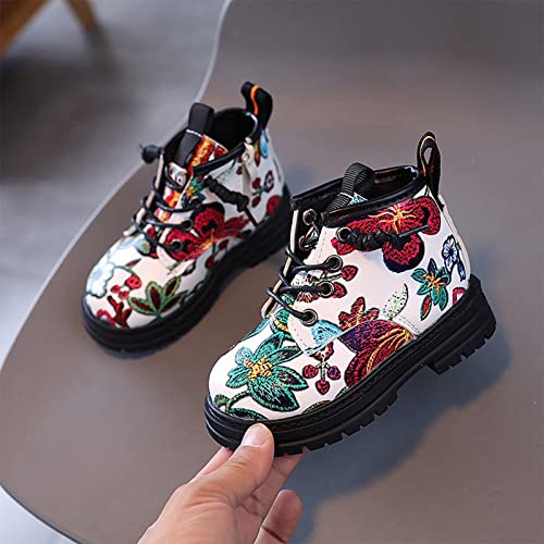 Baby Snow Shoes Fashion Autumn Winter Children Boots Boys Girls Ankle Boots Thick Soled Non Slip Lace Up Flower4